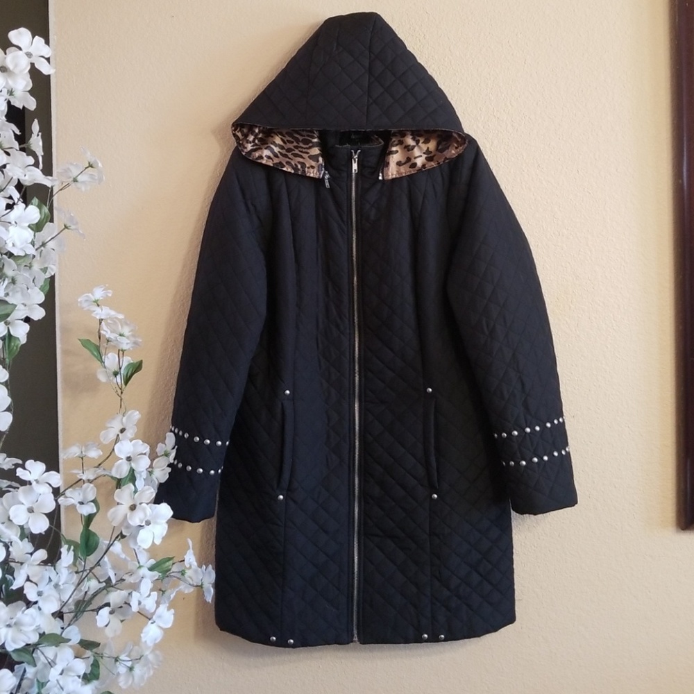 Dennis by Dennis Basso Hooded Coat Sz M